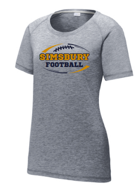 Simsbury Football Women's PosiCharge® Tri-Blend Wicking Scoop Neck Raglan Tee