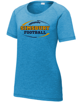 Simsbury Football Women's PosiCharge® Tri-Blend Wicking Scoop Neck Raglan Tee