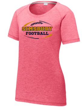 Simsbury Football Women's PosiCharge® Tri-Blend Wicking Scoop Neck Raglan Tee