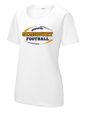 Simsbury Football Women's PosiCharge® Tri-Blend Wicking Scoop Neck Raglan Tee