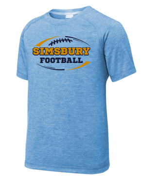 Simsbury Football  PosiCharge ® Tri-Blend Wicking Raglan Tee - Youth