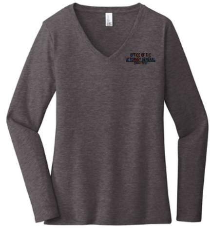 Ladies Long Sleeve V-Neck Full Front