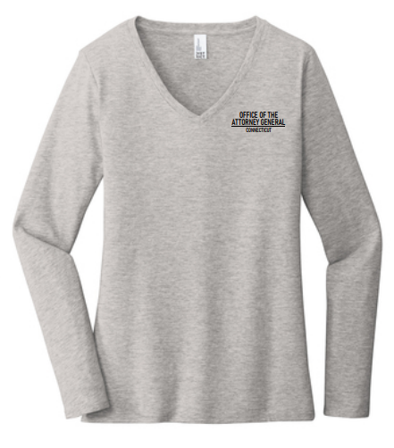 Ladies Long Sleeve V-Neck Full Front