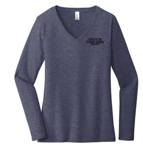 Ladies Long Sleeve V-Neck Full Front