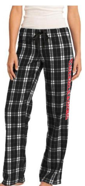 Women's Flannel Plaid Pant with Cheerleading Logo on Leg