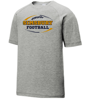 Adult Simsbury Football PosiCharge® Tri-Blend Wicking Raglan Tee