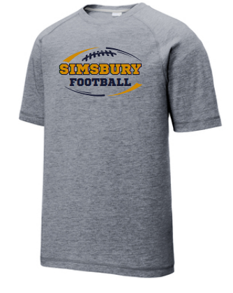 Adult Simsbury Football PosiCharge® Tri-Blend Wicking Raglan Tee