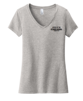 Ladies V-Neck with Logo Left Front