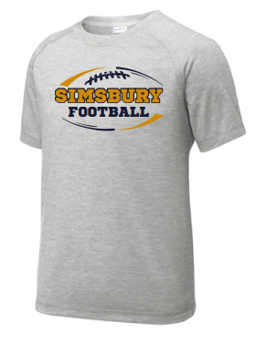 Simsbury Football  PosiCharge ® Tri-Blend Wicking Raglan Tee - Youth