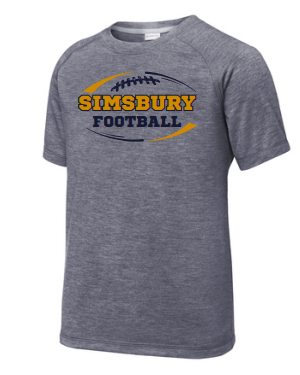 Simsbury Football  PosiCharge ® Tri-Blend Wicking Raglan Tee - Youth