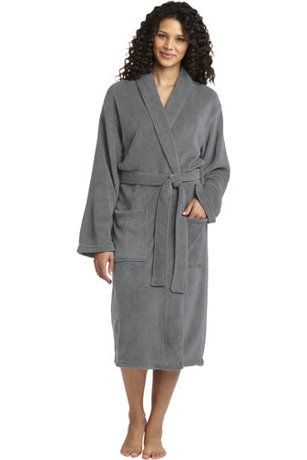 Plush Microfleece Shawl Collar Robe