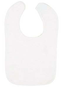 Infant Trim Terry Bib - White/White