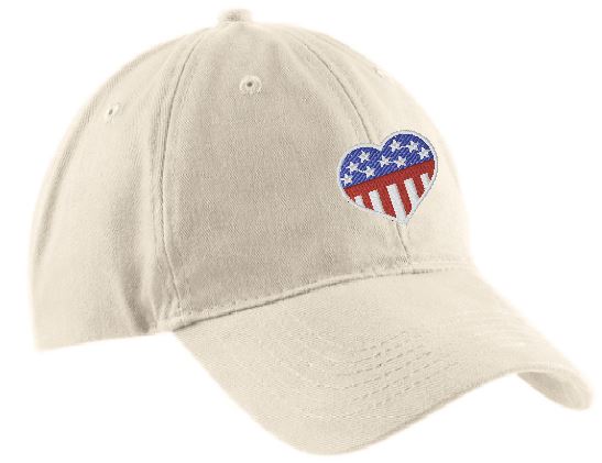 Flag Heart Brushed Twill Low Profile Cap