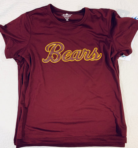 Maroon Ladies Bears Moisture Wicking T-Shirt